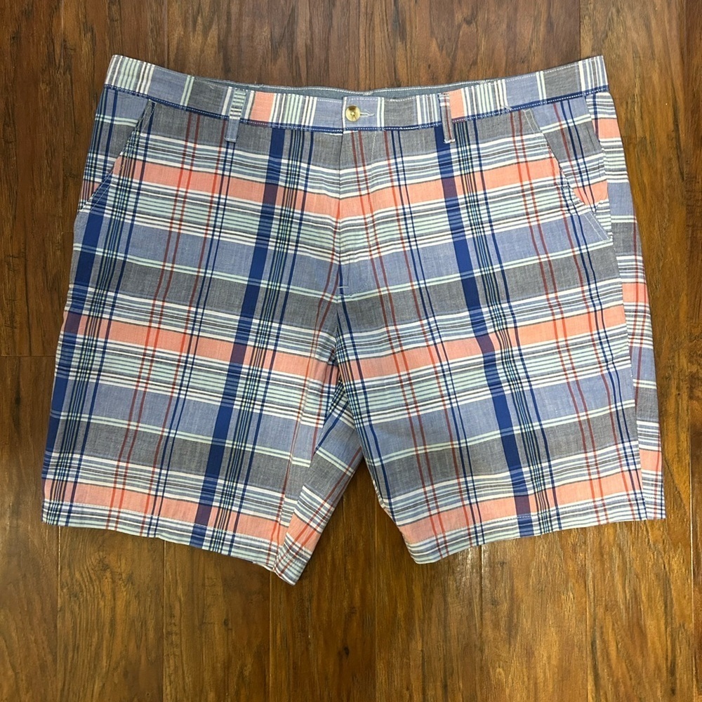 Men's Plaid Shorts With Pockets Business Casual Preppy Golf